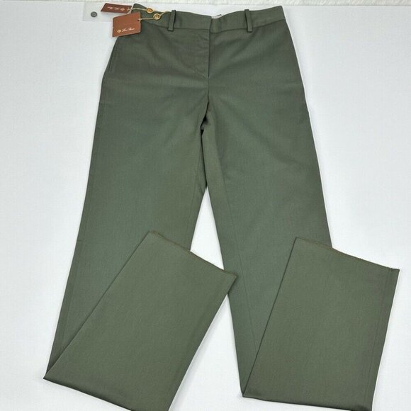 Loro Piana Women’s NWT Green Philadelphia Straight Leg Trouser‎ EU40/US4/W28/L35 - Picture 14 of 14